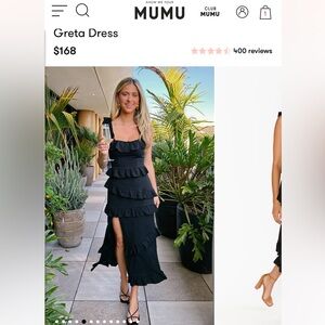 Show Me Your MuMu Greta Dress Black Ruffle Midi